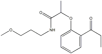 N-(3-methoxypropyl)-2-(2-propanoylphenoxy)propanamide,,结构式