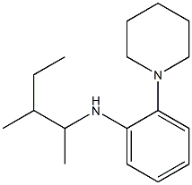 N-(3-methylpentan-2-yl)-2-(piperidin-1-yl)aniline,,结构式