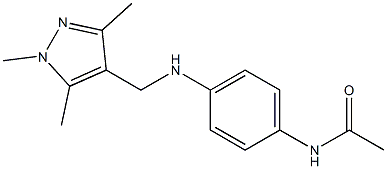 N-(4-{[(1,3,5-trimethyl-1H-pyrazol-4-yl)methyl]amino}phenyl)acetamide,,结构式