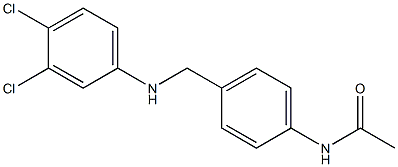 N-(4-{[(3,4-dichlorophenyl)amino]methyl}phenyl)acetamide 化学構造式