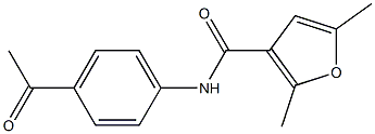 N-(4-acetylphenyl)-2,5-dimethyl-3-furamide,,结构式