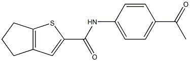 N-(4-acetylphenyl)-5,6-dihydro-4H-cyclopenta[b]thiophene-2-carboxamide 结构式