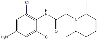 N-(4-amino-2,6-dichlorophenyl)-2-(2,6-dimethylpiperidin-1-yl)acetamide 化学構造式