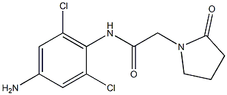 N-(4-amino-2,6-dichlorophenyl)-2-(2-oxopyrrolidin-1-yl)acetamide 化学構造式