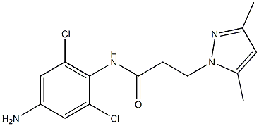 N-(4-amino-2,6-dichlorophenyl)-3-(3,5-dimethyl-1H-pyrazol-1-yl)propanamide 结构式