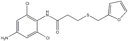 N-(4-amino-2,6-dichlorophenyl)-3-[(furan-2-ylmethyl)sulfanyl]propanamide,,结构式
