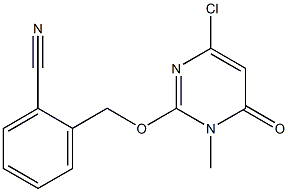 2-((4-chloro-1-methyl-6-oxo-1,6-dihydropyrimidin-2-yloxy) methyl)benzonitrile Struktur