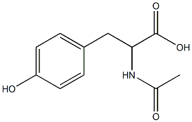 2-乙酰氨基-3-(4-羟苯基)-丙酸, , 结构式