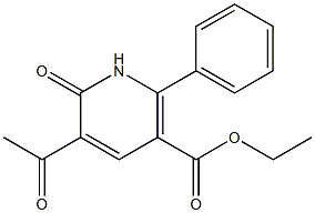 ethyl 5-acetyl-1,6-dihydro-6-oxo-2-phenyl-3-pyridinecarboxylate 结构式