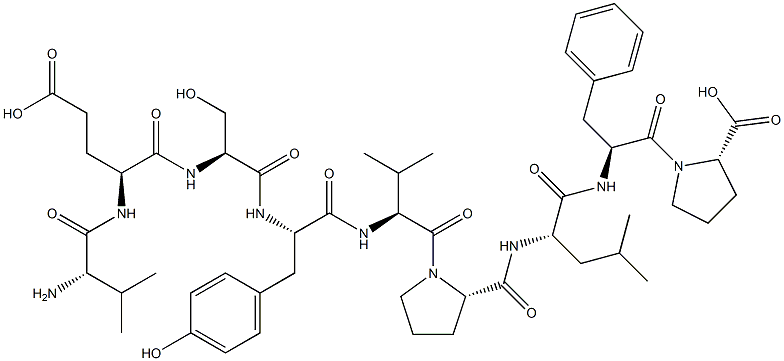 valyl-glutamyl-seryl-tyrosyl-valyl-prolyl-leucyl-phenylalanylproline Structure