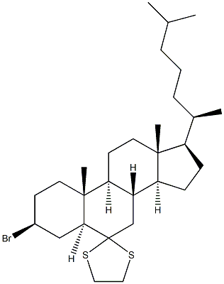 3BETA-BROMO-6,6-ETHYLENE-DITHIO-5ALPHA-CHOLESTANE 结构式