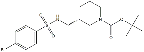 (R)-1-Boc-3-[(4-Bromo-benzenesulfonylamino)-methyl]-piperidine
 Struktur
