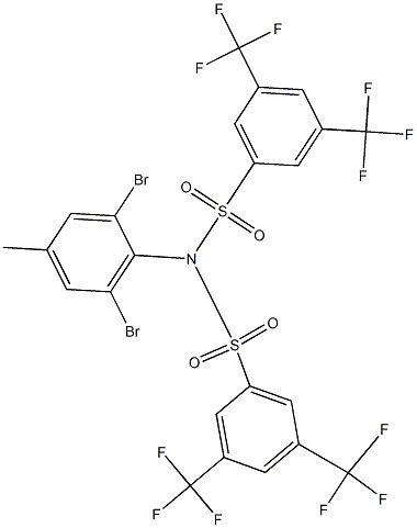 N-{[3,5-bis(trifluoromethyl)phenyl]sulfonyl}-N-(2,6-dibromo-4-methylphenyl)-3,5-bis(trifluoromethyl)benzenesulfonamide Structure