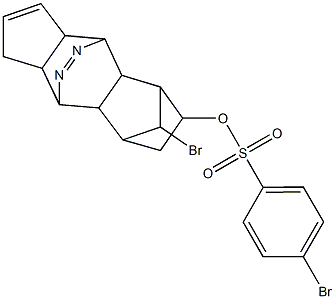 16-bromo-14,15-diazapentacyclo[6.5.2.1~3,6~.0~2,7~.0~9,13~]hexadeca-11,14-dien-4-yl 4-bromobenzene-1-sulfonate 化学構造式