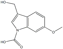 3-Hydroxymethyl-6-methoxyindole-1-carboxylic acid Structure