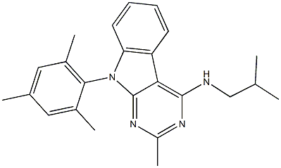 N-ISOBUTYL-9-MESITYL-2-METHYL-9H-PYRIMIDO[4,5-B]INDOL-4-AMINE,,结构式