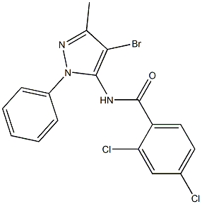 N-(4-bromo-3-methyl-1-phenyl-1H-pyrazol-5-yl)-2,4-dichlorobenzamide Structure