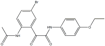 N1-(4-ethoxyphenyl)-2-[2-(acetylamino)-5-bromophenyl]-2-oxoacetamide Struktur