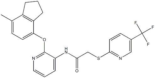 N1-{2-[(7-methyl-2,3-dihydro-1H-inden-4-yl)oxy]-3-pyridyl}-2-{[5-(trifluoromethyl)-2-pyridyl]thio}acetamide Struktur