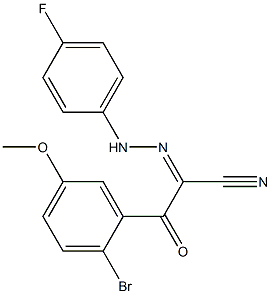 3-(2-bromo-5-methoxyphenyl)-2-[2-(4-fluorophenyl)hydrazono]-3-oxopropanenitrile 化学構造式