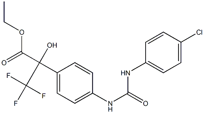 ethyl 2-(4-{[(4-chloroanilino)carbonyl]amino}phenyl)-3,3,3-trifluoro-2-hydroxypropanoate,,结构式