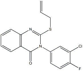 2-(allylthio)-3-(3-chloro-4-fluorophenyl)-3,4-dihydroquinazolin-4-one,,结构式