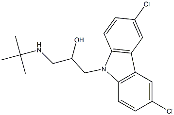 1-(tert-butylamino)-3-(3,6-dichloro-9H-carbazol-9-yl)propan-2-ol 结构式