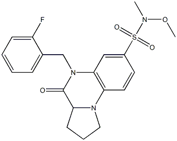 5-(2-fluorobenzyl)-N-methoxy-N-methyl-4-oxo-1,2,3,3a,4,5-hexahydropyrrolo[1,2-a]quinoxaline-7-sulfonamide,,结构式