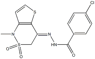 4-chloro-N'-[1-methyl-2,2-dioxo-2,3-dihydro-2lambda~6~-thieno[3,2-c][1,2]thiazin-4(1H)-yliden]benzenecarbohydrazide|