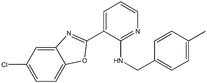 N-[3-(5-chloro-1,3-benzoxazol-2-yl)-2-pyridinyl]-N-(4-methylbenzyl)amine,,结构式