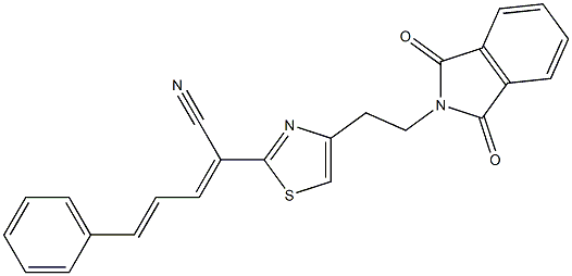 (2E,4E)-2-{4-[2-(1,3-dioxo-1,3-dihydro-2H-isoindol-2-yl)ethyl]-1,3-thiazol-2-yl}-5-phenyl-2,4-pentadienenitrile|
