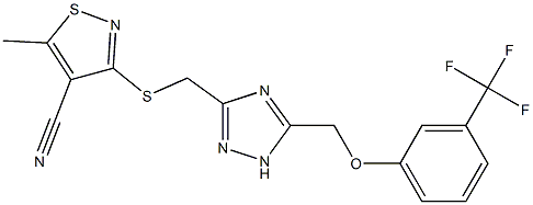  5-methyl-3-{[(5-{[3-(trifluoromethyl)phenoxy]methyl}-1H-1,2,4-triazol-3-yl)methyl]sulfanyl}-4-isothiazolecarbonitrile