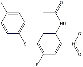 N1-{4-fluoro-5-[(4-methylphenyl)thio]-2-nitrophenyl}acetamide Struktur