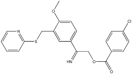 2-[(5-{[(4-chlorobenzoyl)oxy]ethanimidoyl}-2-methoxybenzyl)thio]pyridine,,结构式