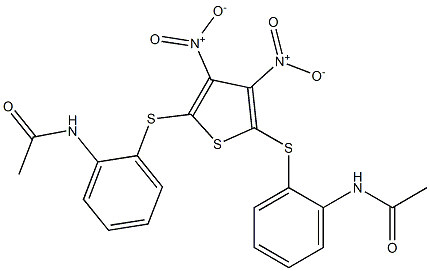 N1-{2-[(5-{[2-(acetylamino)phenyl]thio}-3,4-dinitro-2-thienyl)thio]phenyl}a cetamide Structure