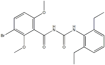 N-(3-bromo-2,6-dimethoxybenzoyl)-N'-(2,6-diethylphenyl)urea Struktur