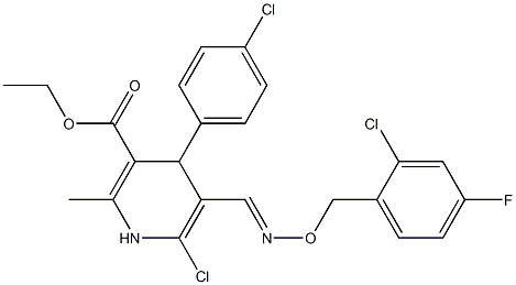  ethyl 6-chloro-5-({[(2-chloro-4-fluorobenzyl)oxy]imino}methyl)-4-(4-chlorophenyl)-2-methyl-1,4-dihydro-3-pyridinecarboxylate