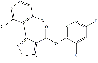 2-chloro-4-fluorophenyl 3-(2,6-dichlorophenyl)-5-methylisoxazole-4-carboxylate Structure