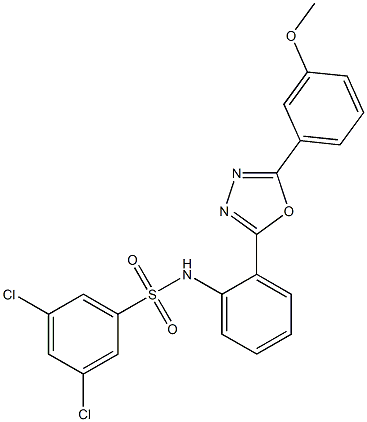 N1-{2-[5-(3-methoxyphenyl)-1,3,4-oxadiazol-2-yl]phenyl}-3,5-dichlorobenzene-1-sulfonamide Struktur