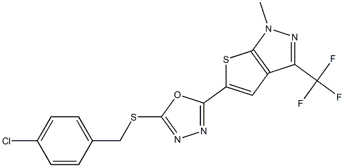 5-{5-[(4-chlorobenzyl)sulfanyl]-1,3,4-oxadiazol-2-yl}-1-methyl-3-(trifluoromethyl)-1H-thieno[2,3-c]pyrazole