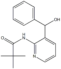N-{3-[hydroxy(phenyl)methyl]-2-pyridinyl}-2,2-dimethylpropanamide 化学構造式