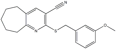 2-[(3-methoxybenzyl)sulfanyl]-6,7,8,9-tetrahydro-5H-cyclohepta[b]pyridine-3-carbonitrile