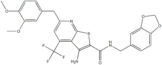  3-amino-N-(1,3-benzodioxol-5-ylmethyl)-6-(3,4-dimethoxybenzyl)-4-(trifluoromethyl)thieno[2,3-b]pyridine-2-carboxamide