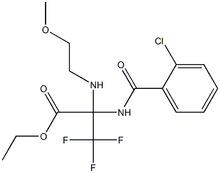 ethyl 2-[(2-chlorobenzoyl)amino]-3,3,3-trifluoro-2-[(2-methoxyethyl)amino]propanoate 化学構造式