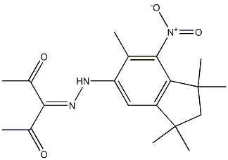 3-[2-(1,1,3,3,6-pentamethyl-7-nitro-2,3-dihydro-1H-inden-5-yl)hydrazono]pentane-2,4-dione Structure