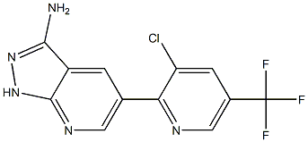 5-[3-chloro-5-(trifluoromethyl)-2-pyridinyl]-1H-pyrazolo[3,4-b]pyridin-3-amine,,结构式