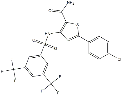 5-(4-chlorophenyl)-3-({[3,5-di(trifluoromethyl)phenyl]sulfonyl}amino)thiophene-2-carboxamide Structure