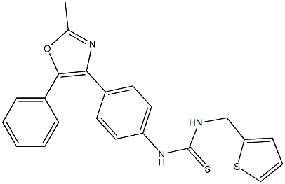 N-[4-(2-methyl-5-phenyl-1,3-oxazol-4-yl)phenyl]-N'-(2-thienylmethyl)thiourea Structure