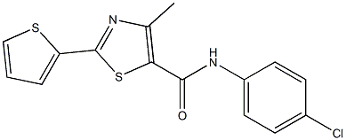 N-(4-chlorophenyl)-4-methyl-2-(2-thienyl)-1,3-thiazole-5-carboxamide Structure