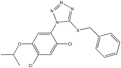 5-(benzylsulfanyl)-1-(2,4-dichloro-5-isopropoxyphenyl)-1H-1,2,3,4-tetraazole Struktur